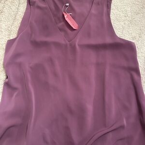 Chic Mauve V-Neck Sleeveless Blouse
